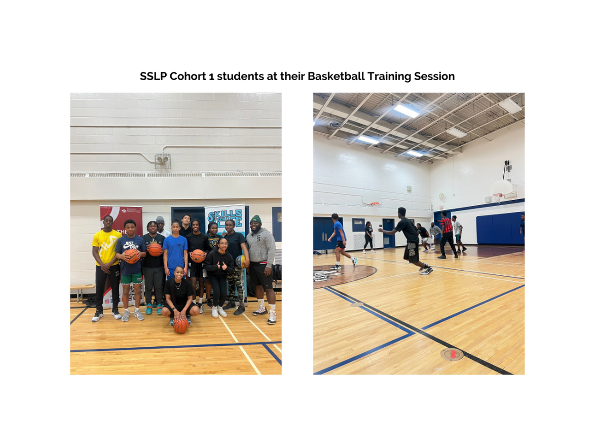 Images of SSLP Cohort 1 students at their Basketball Training Session