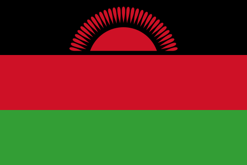 The flag is made of three colored stripes, which are red, black, and green. On the top stripe, there is a red sun, with 31 rays