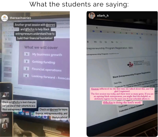 Images of what students are saying about BEP